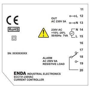 Enda ECC731-230V,72x72 220vac Akım Kontrol