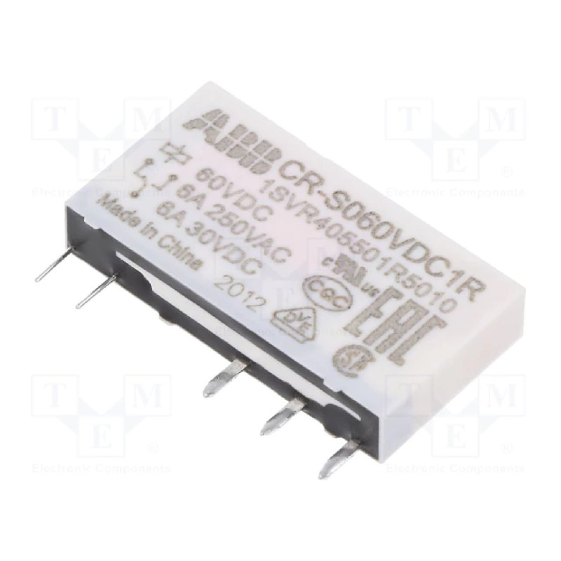Abb CR-S060VDC1R ,Bobin 60vdc,Kontak 1A1K 6 Amper,İnce-5pin,Slim Röle