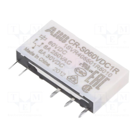 Abb CR-S060VDC1R ,Bobin 60vdc,Kontak 1A1K 6 Amper,İnce-5pin,Slim Röle