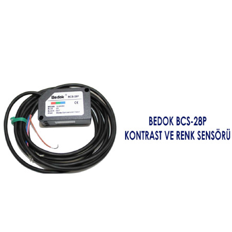 Bedok BCS-28P ,Ebat 50x32x21mm,Ölçüm 23mm,Çıkış PNP-NO,5-Kablo,Kontrast Fotosel