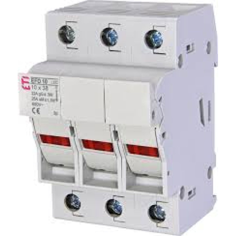 Eti EFD10-3P ,3-Faz 3-Kutup,10x38mm,25 Amper,Ray Tip,Kartuş Sigorta Yuva