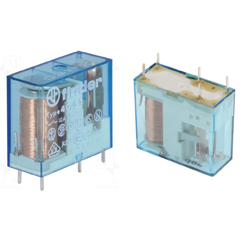 Finder 40.51.9.024.0000 ,Bobin 24vdc,Kontak 1A1K 12 Amper,İnce-5pin,Röle