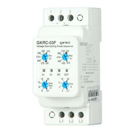 Entes GKRC-03F ,Ray Dın,3-Faz Nötr,Kontak-1A1K,Gerilim Koruma Röle