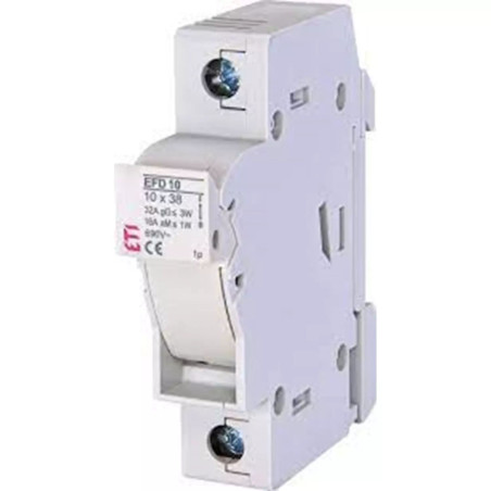 Eti EFD10-1P ,1-Faz 1-Kutup,10x38mm,1000vdc 25 Amper,gPV Ges,Ray Tip,Kartuş Sigorta Yuva
