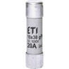 Eti GPV-20A 10x38 ,Ebat 10x38mm,1000vdc 20 Amper,gPV Hızlı,Ges Kartuş Sigorta
