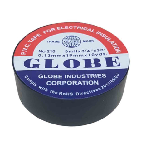 Globe NO210-SH ,Ebat 19mmx10mt,1-adet,Siyah İzole Bant