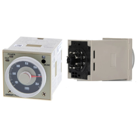 Omron H3CR-F8-24 ,Ebat 48x48mm,Besleme 12..48vac dc,Yuvarlak-8pin,Flaşör,Analog Zaman Röle