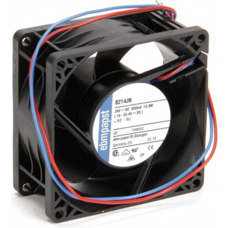 EbmPapst 8214JN ,Ebat 80x38mm,Besleme 24vdc 0.45A 11W,Hava 78-Cfm,2-Kablo Fan