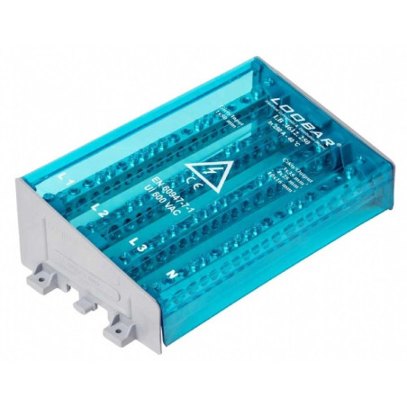 Loobar LB.4612.250 ,4-Kutup 18-Kanal,250 Amper,1x50mm  3x35mm  4x25mm  10x16mm,Dağıtım Bara