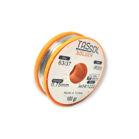 Tassol 0.75mm 200GR ,0.75mm 200gr, 63 Kurşun 37 Kalay,Lehim Teli