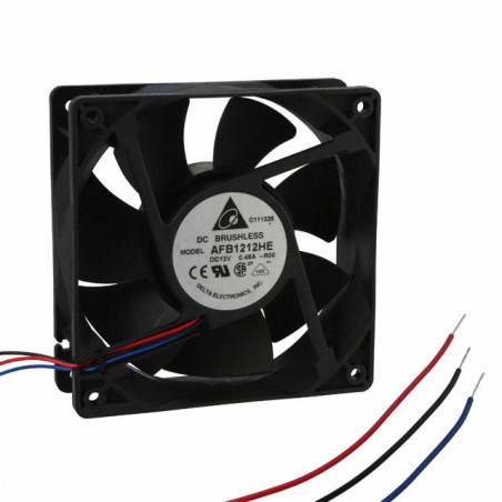 Delta AFB1212SHE-R00 ,Ebat 120x38mm,Besleme 12vdc 0.48A 13W,Hava 152-Cfm,3-Kablo Fan