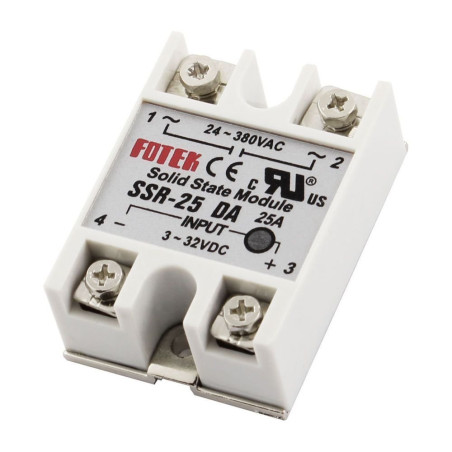 Fotek SSR-25DA ,Güç 1x380vac 25 Amper,Kontrol 3v..30vdc,1-Faz,Dc-Ac Solid State Röle