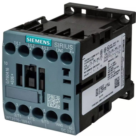 Siemens 3RT2016-1BB41 ,Bobin 24vdc,Güç 4kw 9 Amper,Kontak-3P 1A,Mini Kontaktör