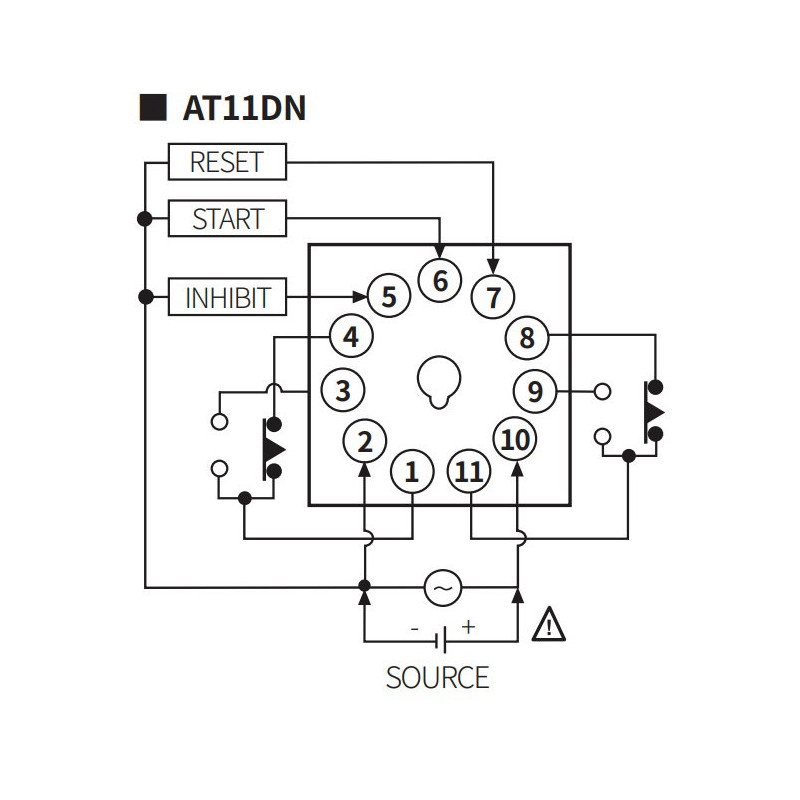 Autonics AT11DN ,Ebat 48x48mm,Besleme 24v..220vac dc,Kontak-2A2K,Soket Yuvarlak-11pin,Zaman Röle