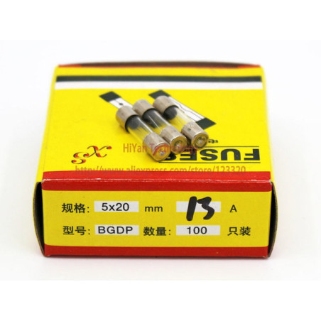 Bgdp 5x20-1A 100 ,Ebat 5x20mm,1 Amper,100-adet,Cam Sigorta