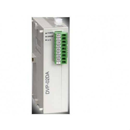 Delta DVP02DA-S ,Besleme 24vdc,Çıkış 2-Analog,RS485,Ek Genişleme Analog Modül
