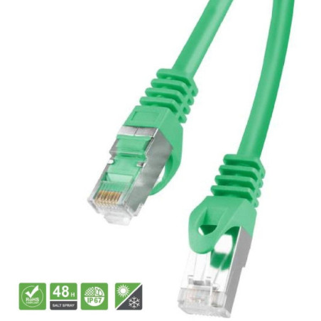 Ercontec ERFNW-MS88A-05GPUR ,Metal RJ45-8P8C,Yeşil Pur-5mt,SFTP UTP CAT7,Blendajlı Ethernet Kablo