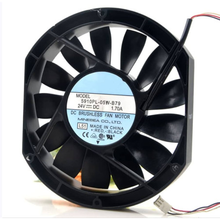Nmb-Mat 5910PL-05W-B79 L51 , ,Ebat 172x150x25mm,Besleme 24vdc 1.7A 37W Hava 290-Cfm,3-Kablo Fan