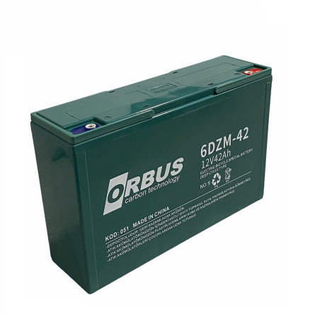 Orbus 6-DZM-42 ,Ebat 265x80x170 mm,12v 42ah,Jel Akü
