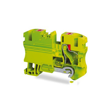 Tbloc PFT2.5E-SY ,Renk Sarı Yeşil ,Kesit 2.5mm ,Baskılı Ray Klemens