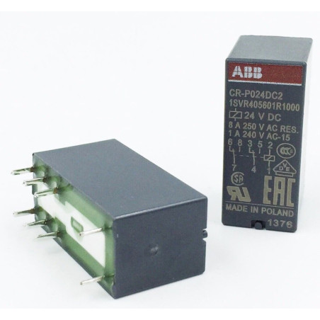 Abb CR-P024DC2,Bobin 24vdc,Kontak 2A2K 8 Amper,İnce-8pin,Röle