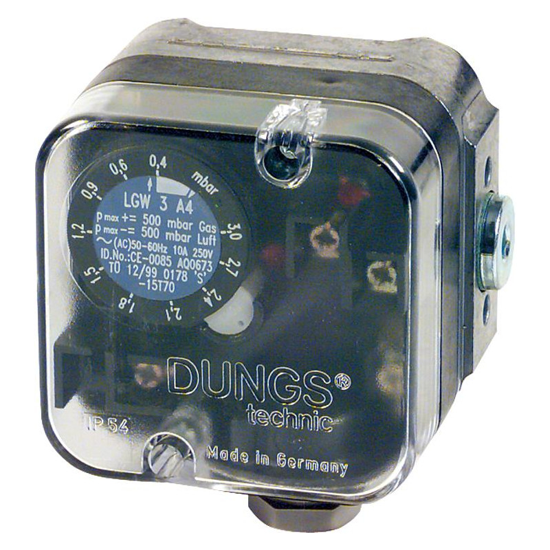 Dungs LGW-3-A4 ,Ölçüm 0.4..3-mBar,Kontak-1A1K,Fark Basınç Sivic
