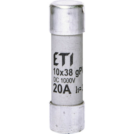 Eti GPV-20A 10x38 ,Ebat 10x38mm,1000vdc 20 Amper,gPV Hızlı,Ges Kartuş Sigorta