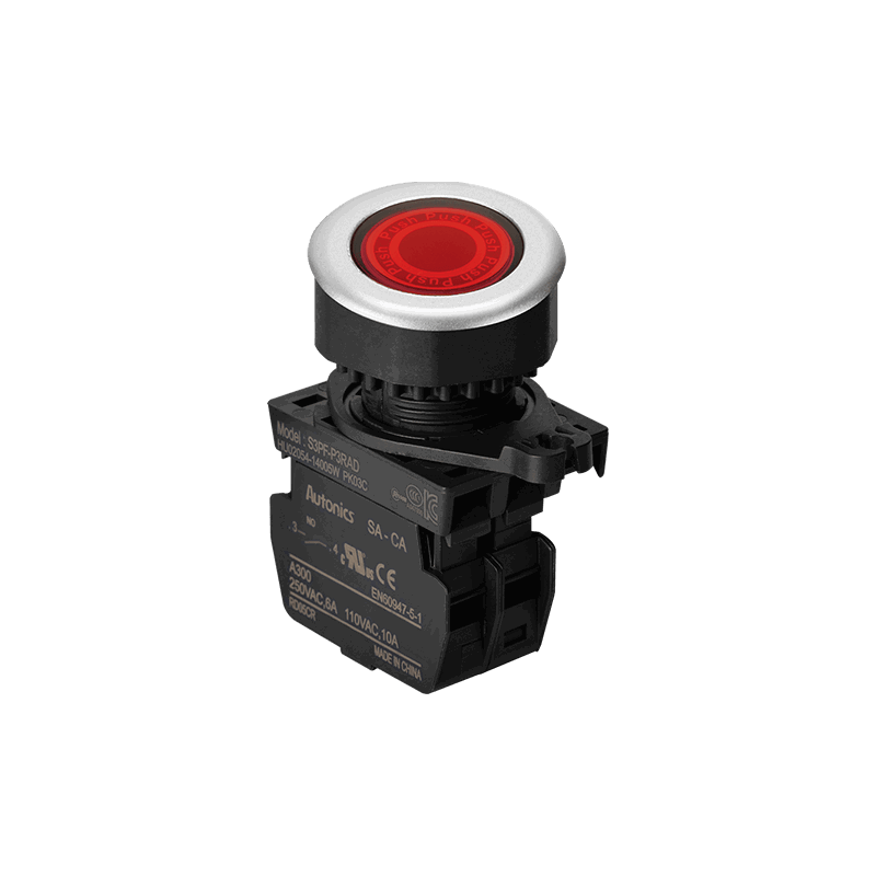 Autonics S3PF-P3RADM ,Montaj 30mm,Kontak-1A,Kırmızı-24v Yaylı,M30 Buton