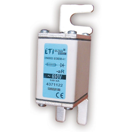 Eti S00CUQ01 80 100A 690V ,Ebat 80mm,100 Amper,aR Hızlı,Kancalı Sigorta