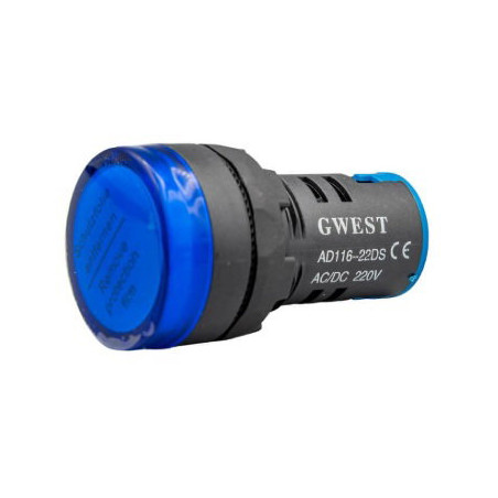 Gwest AD116-22DS-MV 22-M ,Montaj 22mm,Mavi-220vac dc,M22 Sinyal Lamba