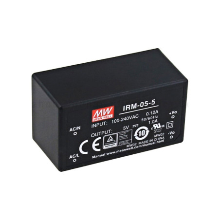 Meanwell IRM-05-5 ,Besleme 110v..220vac,5vdc 1.0 Amper,Pcb Güç Kaynağı