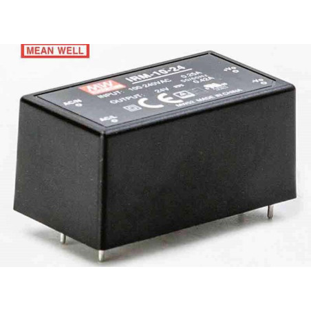 Meanwell IRM-10-24 ,Besleme 110v..220vac,Çıkış 24vdc 0.42 Amper,Pcb Güç Kaynağı