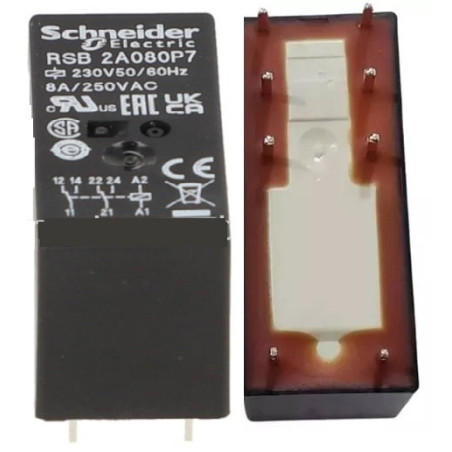 Schneider RSB2A080P7 ,Bobin 220vac,Kontak 2A2K 8 Amper,İnce-8pin,Röle