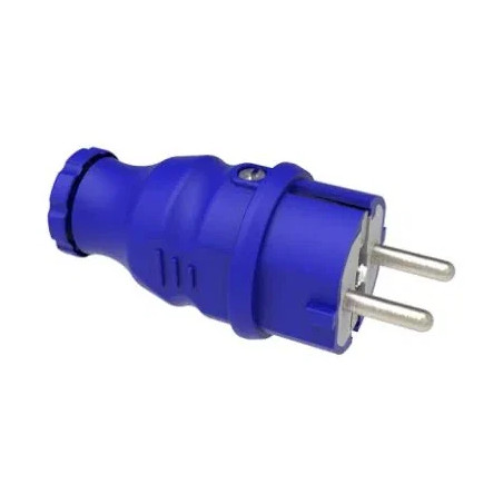 Bemis BK1-1402-2011 ,1-Faz 2P PE,16-Amper,Mavi Düz Kauçuk Fiş