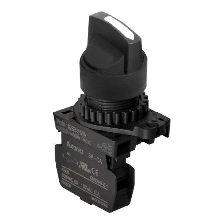Autonics S2SR-S1WAM ,2-Konum Kontak-1A Siyah Yaylı M22 Anahtar