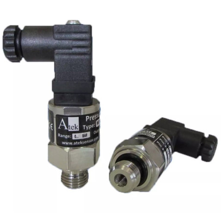 Atek BCT-22-10BAR-V-G1 8-S-S30 ,Montaj 1 8 ,Ölçüm 10-Bar,Çıkış 0..10v,Besleme 12v..24vdc,Soket DIN-4-Pin,Basınç Sensör Transmitt
