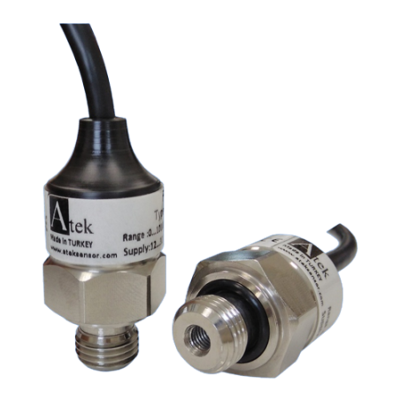 Atek BCT-22 0..-100mB -V34-G1 8-S3M ,Montaj 1 8 ,Ölçüm 0..-100mbar,Çıkış 1..9v,Besleme 12v..24vdc,Kablo 3mt,Vakum Sensör Transmi