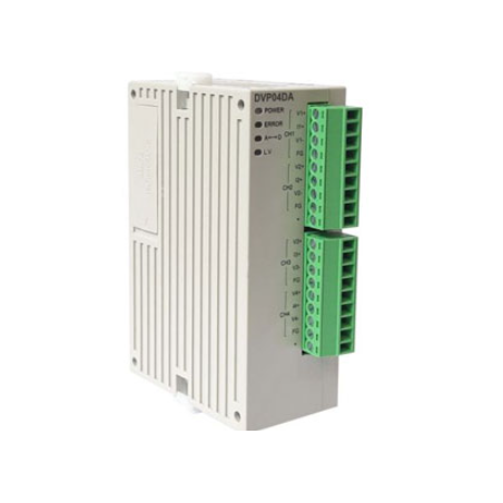 Delta DVP04DA-SL ,Besleme 24vdc,Çıkış 4-Analog,RS485,Plc Ek Genişleme Analog Modül