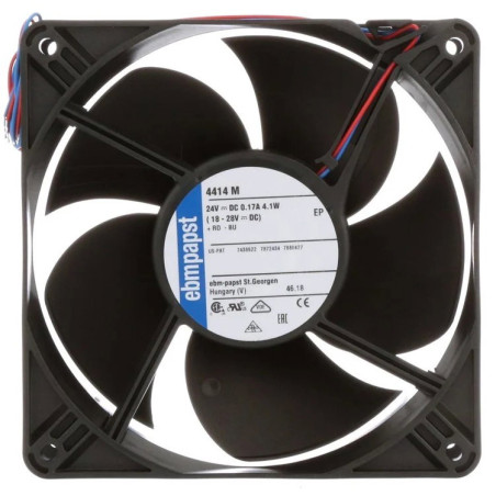 EbmPapst 4414M ,Ebat 120x38mm,Besleme 24vdc 0.17A 4.1W,Hava 106-Cfm,2-Kablo Fan