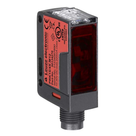 Leuze PRK15 4X-M12 50134362 ,Ebat 43x30x15mm,Ölçüm 10mt,Çıkış PNP-NO,Besleme 10v..30vdc,Soket M12 4pin,Reflektör Fotosel