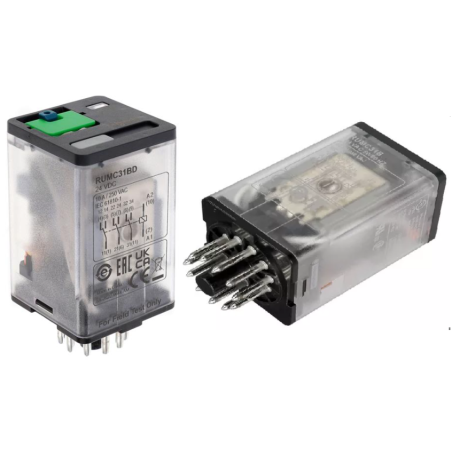 Schneider RUMC31BD ,Bobin 24vdc,Kontak 3A3K 10 Amper,Led,Yuvarlak-11pin,Röle