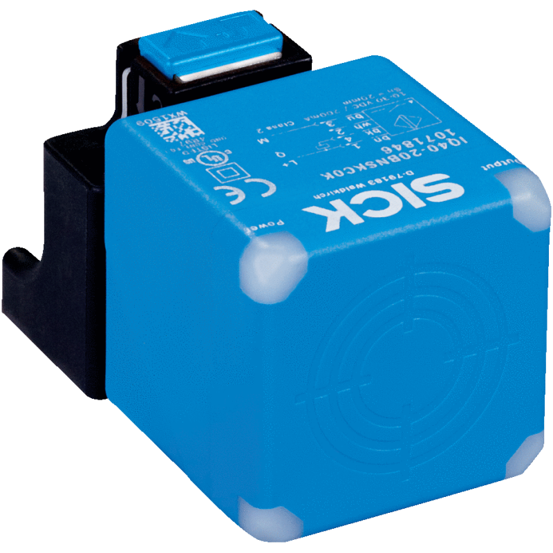 Sick IQ40-40NPPKC0K 1071552 ,Ebat 66x40x40mm,Ölçüm 40mm,Çıkış PNP-NO NC,Besleme 10v..30vdc,Soket M12 4pin,Endüktif Metal Sensör