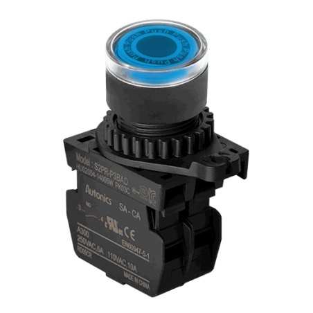 Autonics S2PR-P3BADM ,Montaj 22mm,Kontak-1A,Mavi-24v Yaylı,M22 Buton