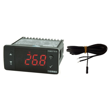 Emko ESM-3710-N.51801 0000 2300 ,Ebat 77x35mm,Besleme 220vac,Çıkış Kontak-1A1K,Sensör NTC,Isı Kontrol Termostat