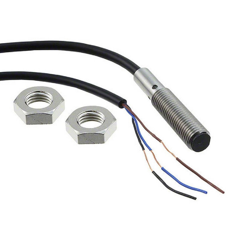 Omron E2B-M12KS02-WP-B2 ,Ebat M8x40mm,Ölçüm 2mm,Çıkış PNP-NC,Besleme 10v..30vdc,3 Kablo,Endüktif Sensör