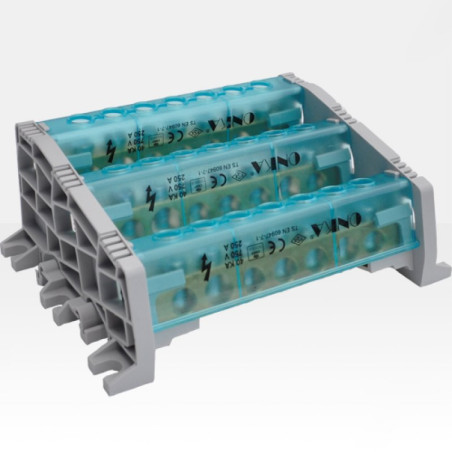 Onka 1080073 ,3-Kutup 12-Kanal 250 Amper,Dağıtım Bara