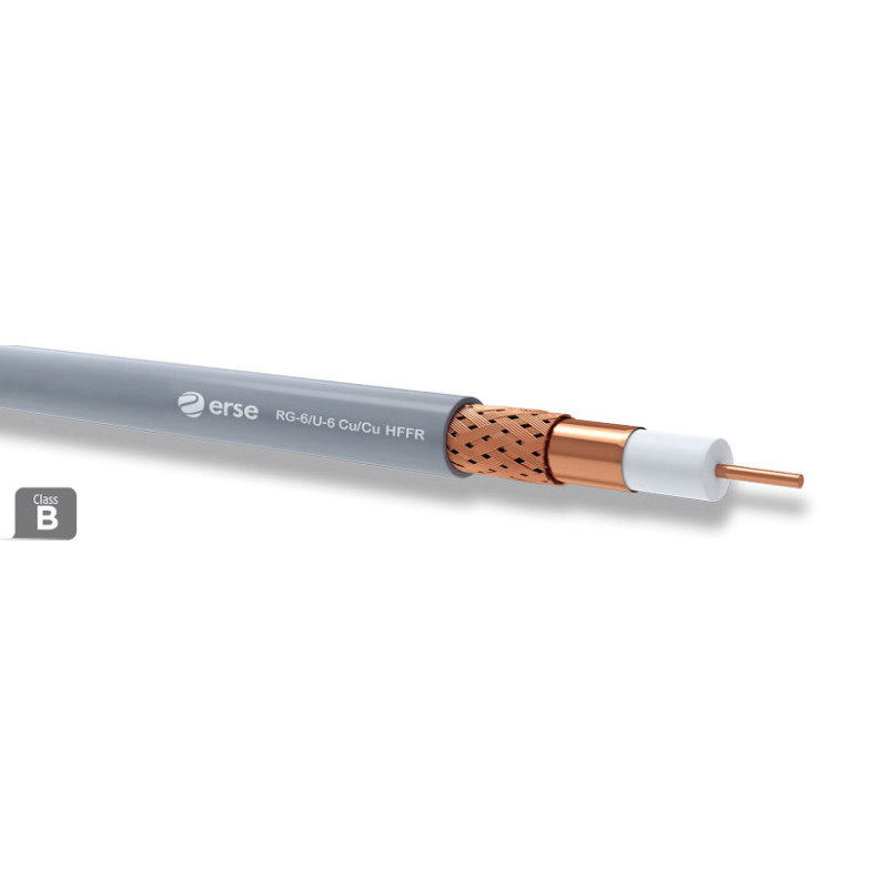 Erse RG 6 U-6 Cu Cu HFFR ,Gri Anten Kablo