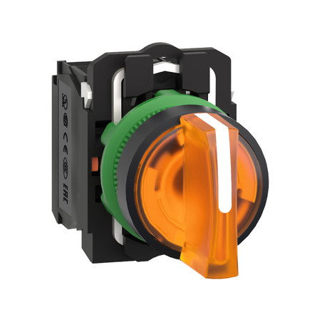 Schneider XB5AK135B5 ,3-Konum Kontak-1A1K Turuncu-24v Kalıcı M22 Anahtar