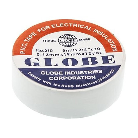 Globe NO210-BY ,Ebat 19mmx10mt,1-adet,Beyaz İzole Bant