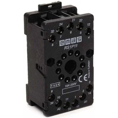 Emas RS1P08H1 ,Yuvarlak-8pin,Vidalı,Ray,Röle Soket